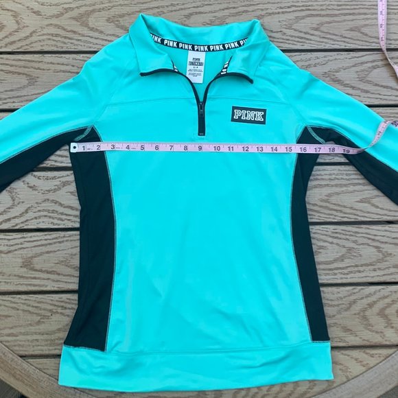PINK Victoria's Secret Ultimate Zippered V-Neck Long Sleeve Pull Over Top - Picture 11 of 13
